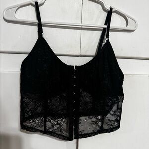 Garage Black Lace Bustier Top